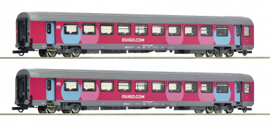 Roco 6200024 – 2-teiliges Corailwagen-Set VTU B11tu im Ouigo-Design der SNCF 