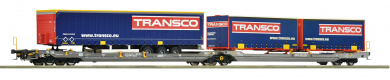 Roco 6600113 – Doppeltaschen-Gelenkwagen T3000e -Transco- der HUPAC 