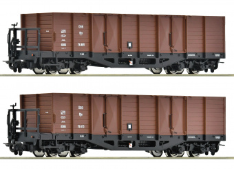 Roco 6640004 (H0e) – 2-teiliges Schmalspur-Güterwagen-Set OOm/s der ÖBB 