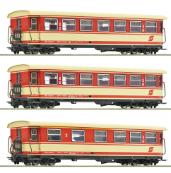 Roco 6240004 (H0e) – 3-teiliges Personenwagen-Set der ÖBB, erstmals 1./2. Klasse 