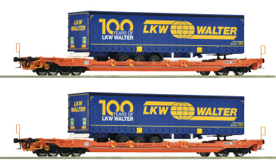 Roco 6600064 – 2-teiliges Taschenwagen-Set T5 -LKW Walter- der Wascosa 