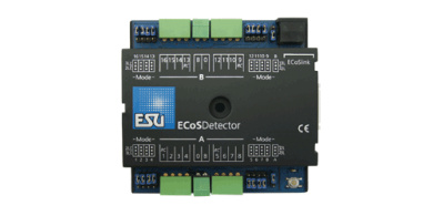 ESU 50094 – ECoSDetector Rückmeldemodul, 16 Digitale Inputs (4 RailCom). Digitale Inputs für 2- oder 3-Leiterbetrieb umschaltbar, OPTO 