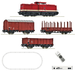 Roco 5110009 – z21 Digital-Startset mi BR 110 mit Güterzug der (D)DR + Gleisoval 42021 
