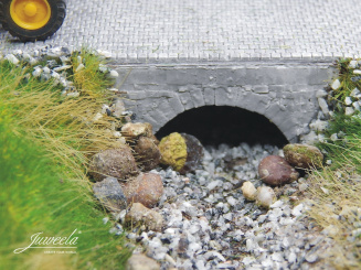 Juweela 28289 (H0) – Wasser Durchlässe Ziegel mittel grau (3 Stück) 