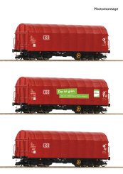 Roco 6680012 (TT) – 3-teiliges Schiebeplanenwagen-Set der DB AG 