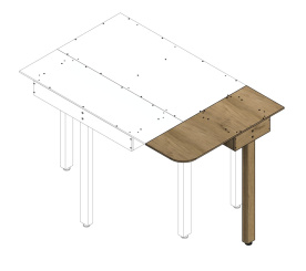BraucheModellbahn BM300021 – Ansteck-Modul mit Rundung 80 x 30 cm mit 80 cm Fuß 