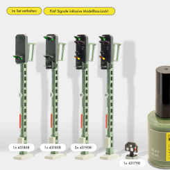 Schneider MBZ 431998 (H0) – Starterst mit 5 Signal-Bausätzen der DB 