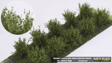 Martin Welberg Scenic Studios SAMG – Büsche Typ A mittelgrün 