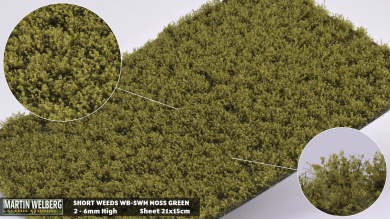 Martin Welberg Scenic Studios SWM – Unkraut niedrig, Moosgrün, 2-6 mm 