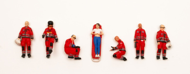 Schrumpfmich H2026D1012 – Heli-Crew DRF (rote Jacken) mit 7 Figuren, handbemalt 