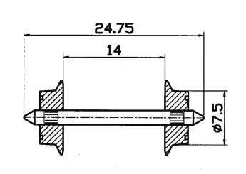 Roco 40184 – AC Radsatz, 7,5 mm, 2 Stück 