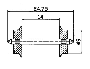 Roco 40195 – AC Radsatz, 9 mm, 2 Stück 
