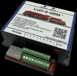 Lokstoredigital LoDi09.2 – LoDi-8-GBM v2, 8-fach Gleisbesetztmelder für 2- und 3-Leiter-Anlagen 