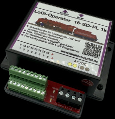 Lokstoredigital LoDi0051K – LoDi-Operator 16-SD-FL 1K Signaldecoder für Licht- und Flügelsignale 