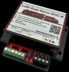 Lokstoredigital LoDi204 – LoDi-Dual-Servo-DCC-H, Servodecoder mit Herzstückpolarisierung 