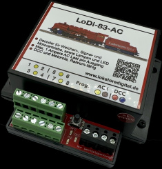 Lokstoredigital LoDi230 – LoDi-83-AC, DCC-Schaltdecoder für Weichen, Signale 
