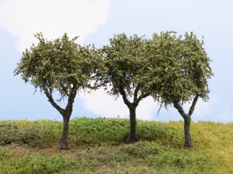 Martin Welberg Scenic Studios TMOL2 – 3 Fine Scale Bäume, Medium Olive Green 2 / Olivgrün 2, ca. 8–12 cm 