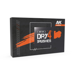 AK Interactive AKB103 – Set Of Dry Brushes / Trockenpinsel, 4 Stück 
