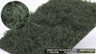 Martin Welberg Scenic Studios SFHG – Büsche Typ F Graugrün (Hazy Green), 2–22 mm, 15 × 21 cm 
