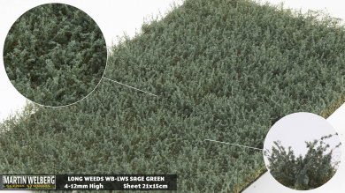 Martin Welberg Scenic Studios LWS – Langes Unkraut Salbeigrün, 4–12 mm, 21 × 15 cm 