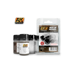 AK Interactive AK616 – Mix n’ Ready – 4 leere Mischflaschen à 35 ml mit Etiketten 