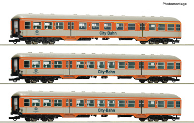 Roco 6200247 – 3-teiliges Nahverkehrswagen-Set -City-Bahn- der DB 
