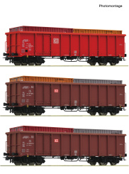 Roco 6600291 – 3-teiliges Set Offene Güterwagen der DB AG 