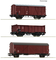 Roco 6600273 – 3-teiliges Set Güterwagen der PKP 