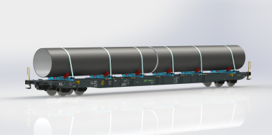 Igra 96010110 – Flachwagen Sggnss mit Röhre der MFD Rail 