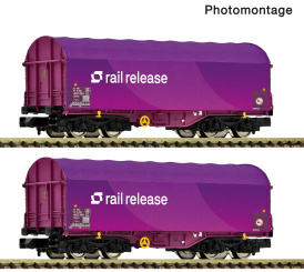 Fleischmann 6660179 (N) – 2-teiliges Schiebeplanenwagen-Set der Railrelease 