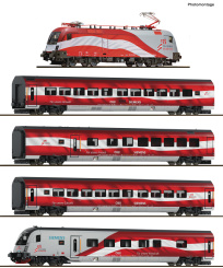 Roco 6280096 (TT) – 5-tlg. Set: Railjet „175 Jahre Eisenbahnen in Österreich“ der ÖBB 