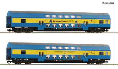 Roco 6280091 (TT) – 2-tlg. Set: Doppelstockwagen der DR 