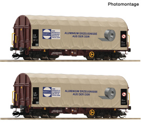 Roco 6680057 (TT) – 2-tlg. Set: Schiebeplanenwagen der DR 