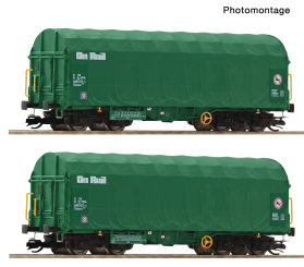 Roco 6680056 (TT) – 2-tlg. Set: Schiebeplanenwagen, On Rail 
