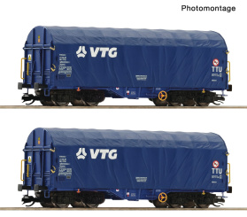 Roco 6680060 (TT) – 2-tlg. Set: Schiebeplanenwagen, VTG 