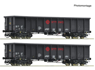 Roco 6680053 (TT) – 2-tlg. Set: Offene Güterwagen, Ermewa 