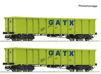 Roco 6680054 (TT) – 2-tlg. Set: Offene Güterwagen, GATX 