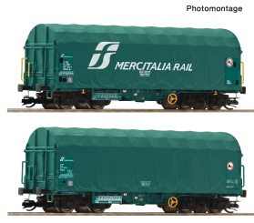 Roco 6680059 (TT) – 2-tlg. Set: Schiebeplanenwagen, Mercitalia Rail 