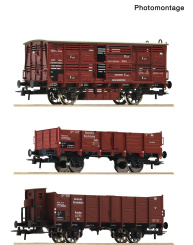 Roco 6600470 (DC) – 3-teiliges Güterwagen-Set der DRG 