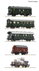 Roco 6200291 (DC) – 5-teiliges Wagenset „Personenzug mit Güterbeförderung“ der DB 