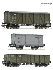 Roco 6600367 (DC) – 3-teiliges Güterwagen-Set der USATC 