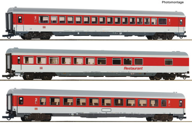 Roco 6200274 (DC) – 3-teiliges Reisezugwagen-Set 2 EC 25 „Franz Liszt“ der DB AG 