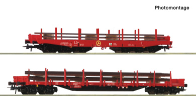Roco 6600352 (DC) – 2-teiliges Güterwagen-Set 2 „Stahlzug“ der DB AG/OnRail 