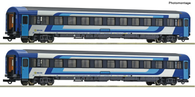 Roco 6200294 (DC) – 2-teiliges Eurofima-Schnellzugwagen-Set der MAV-START 