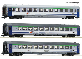 Roco 6200314 (DC) – 3-teiliges IC-Schnellzugwagen-Set der PKP 