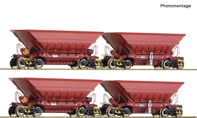 Roco 6600386 (DC) – 4-teiliges Erzwagen-Set 2 der LKAB 
