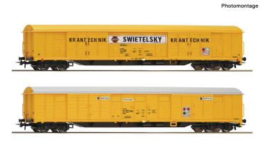 Roco 6600359 (DC) – 2-teiliges Set gedeckter Güterwagen der RTS 