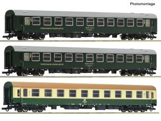 Roco 6200292 (DC) – 3-teiliges Reisezugwagen-Set 1 D 1371/1370 „Vitoscha“ der BDZ/DR 