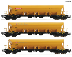 Roco 6600458 (DC) – 3-teiliges Selbstentladewagen-Set der DB Bahnbau 