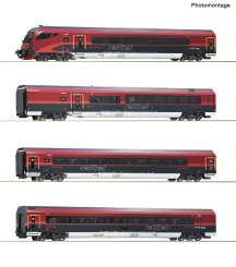 Roco 6220309 (AC) – 4-teiliges Reisezugwagen-Set 1 „Railjet 1“ der ÖBB, digital 
